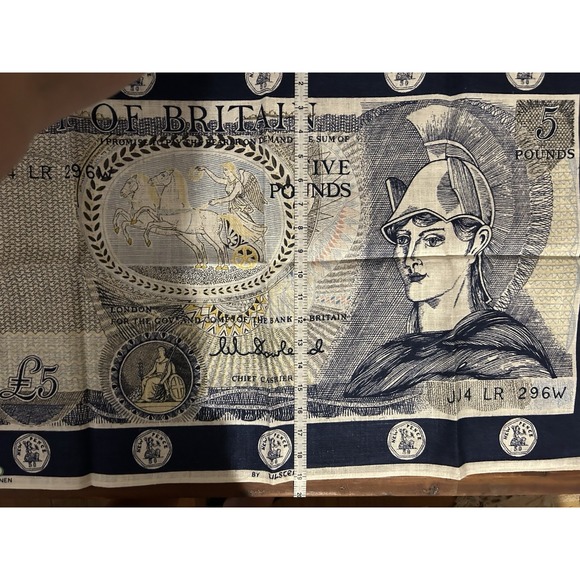 Vintage Ulster Irish Linen Tea Towel‎ Bank of Britain- NWOT - Picture 6 of 6